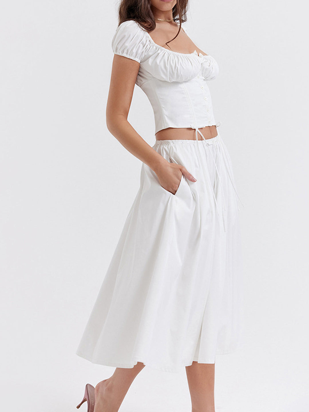 Jupe Maxi Zippée Semi-Transparente Esthétique Cowgirl