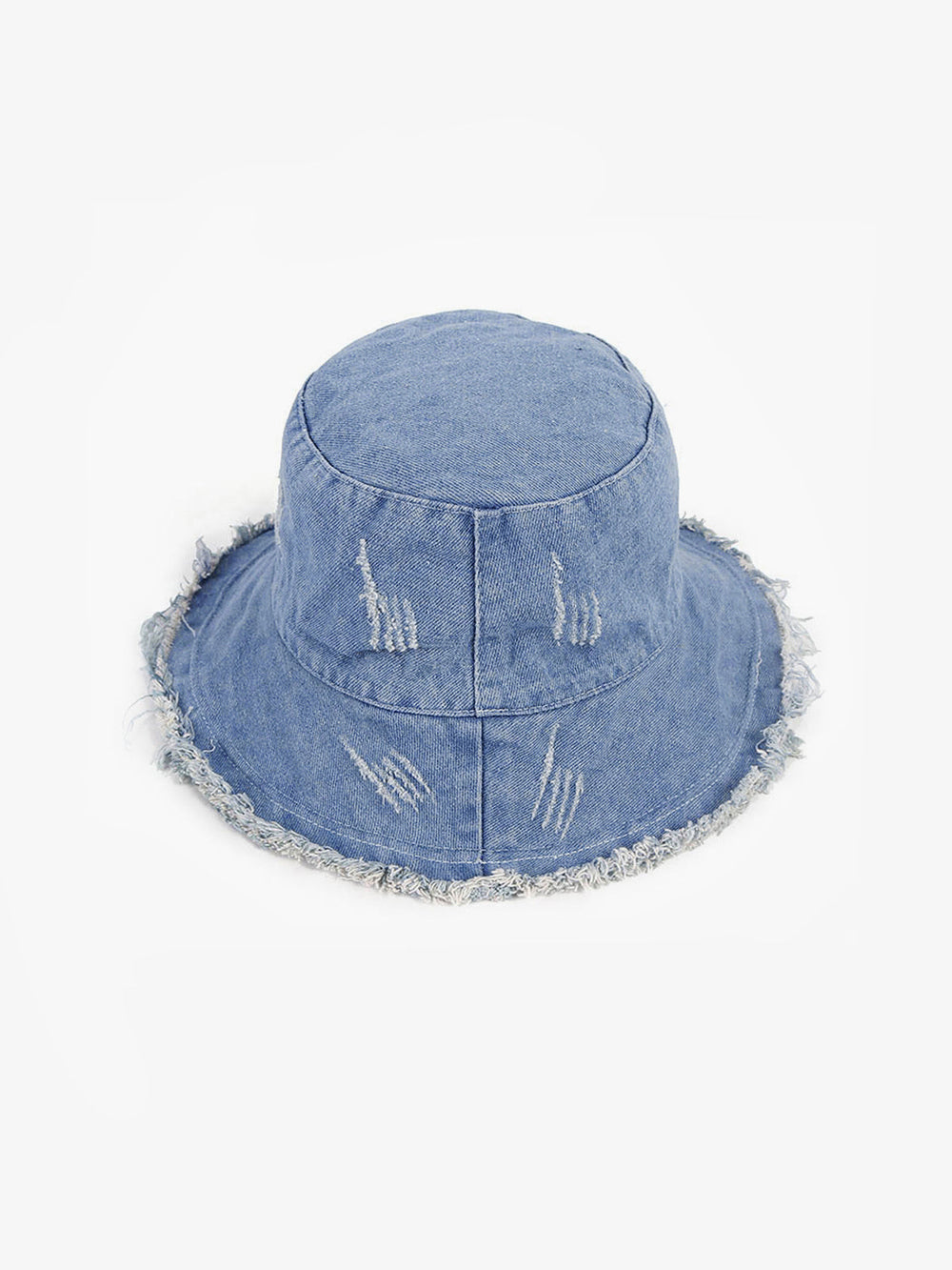 Chapeau seau en jean déchiré