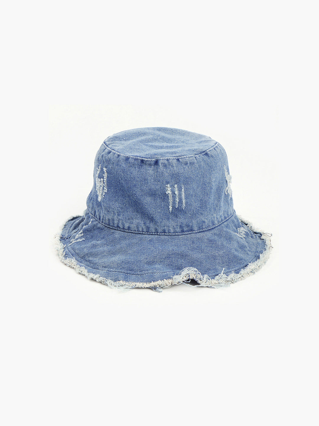 Chapeau seau en jean déchiré