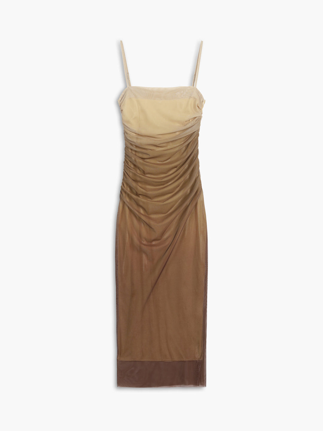 Robe longue zippée en maille ombrée Cappuccino
