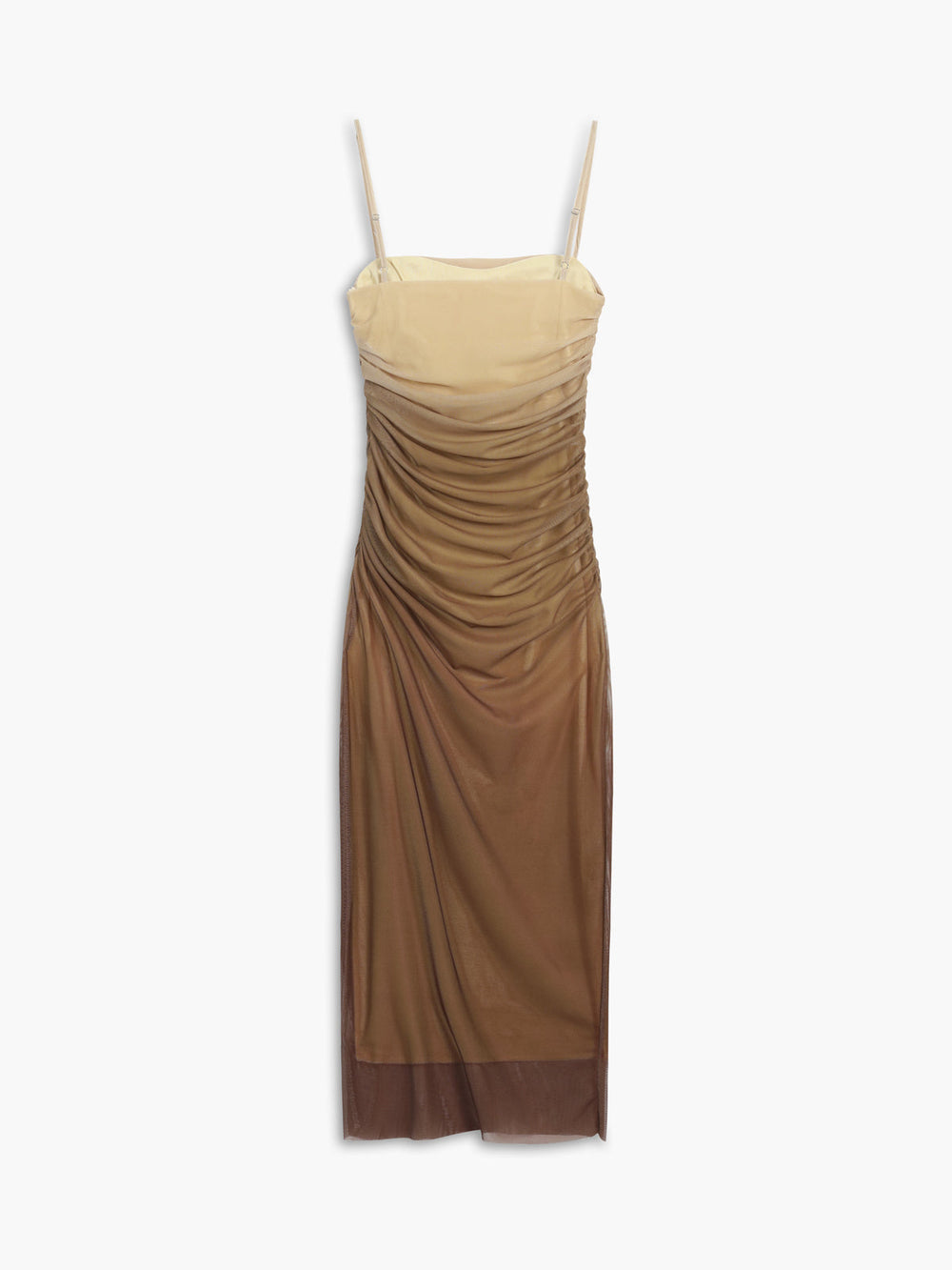 Robe longue zippée en maille ombrée Cappuccino