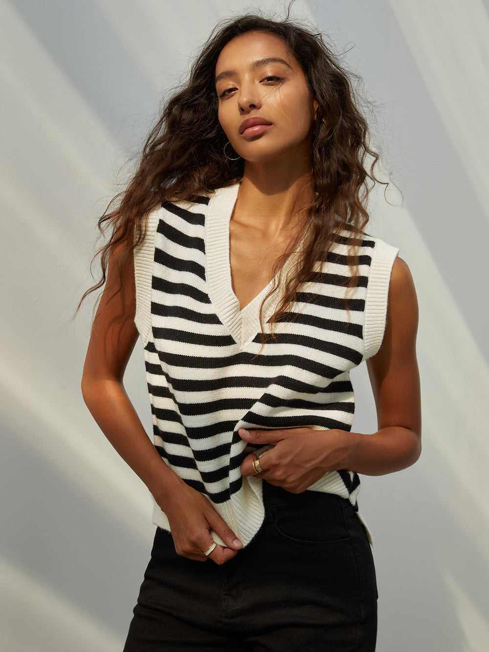 Gilet Essentiel à Rayures