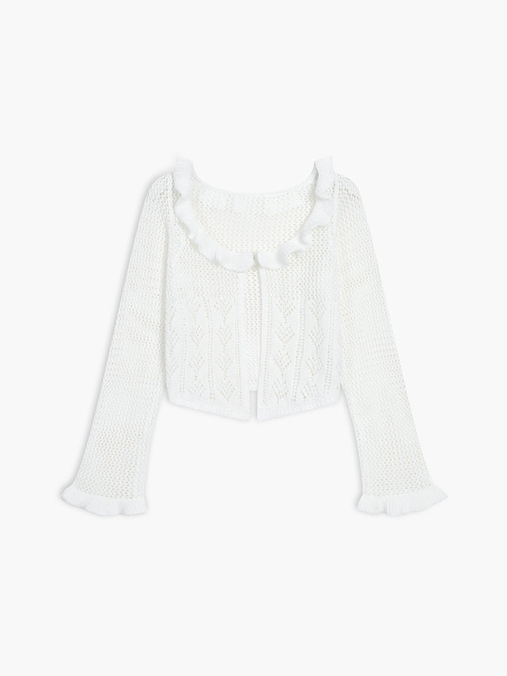 Cardigan "Sheer Crochet Eyelet Fly Away"
