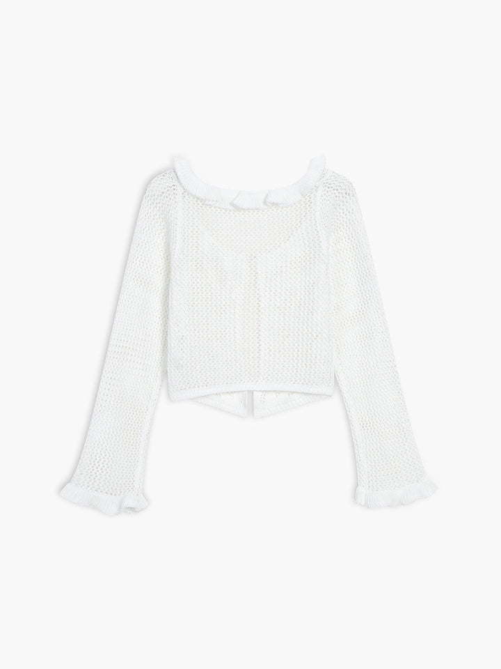 Cardigan "Sheer Crochet Eyelet Fly Away"