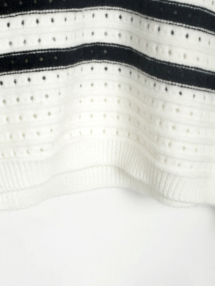 Sweatshirt en maille à rayures œillets Savoir-Faire
