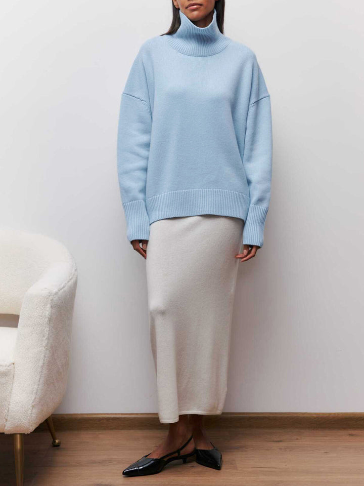 Pull Col en V Haut Léger en Tricot Doux