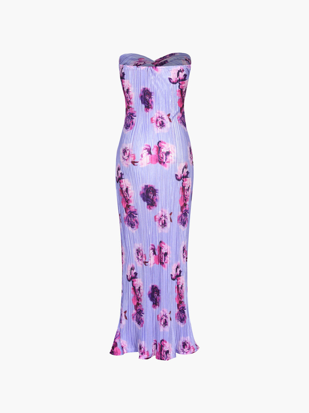 Robe Longue Tube Plissée Florale