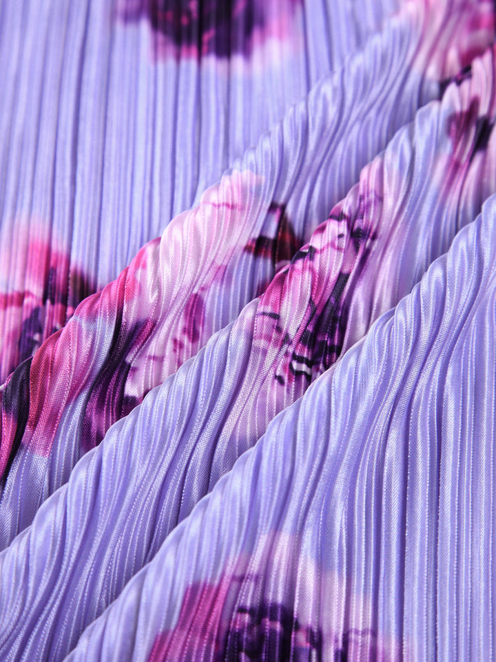 Robe Longue Tube Plissée Florale