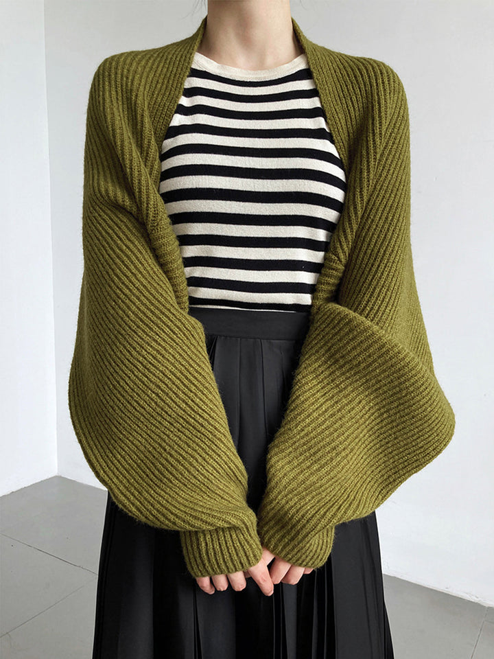 Pull Gilet "Shrug" à Bout Ouvert Uni