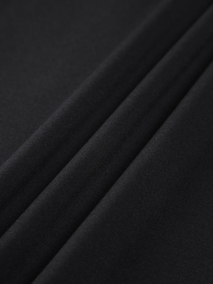 Robe Courte Épaule Dénudée Coupe Oblique Côte à Côte à Col Montant