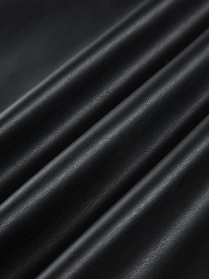 Mini-jupe zippée en faux cuir
