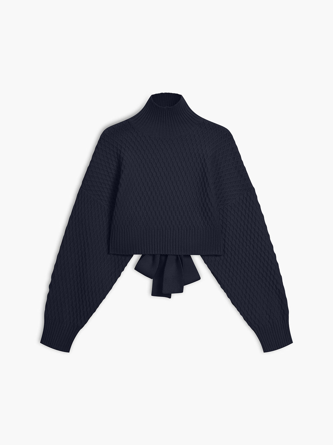 Pull à col montant à nouer dans le dos