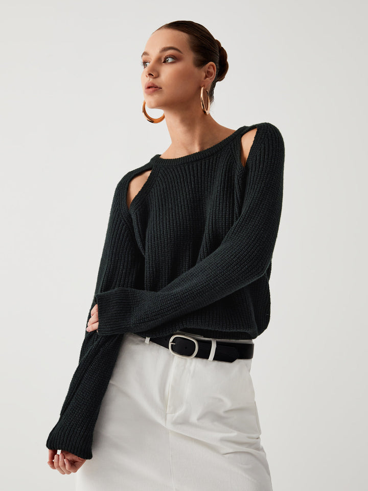 Pull Col "Keep Me Close" à Découpes