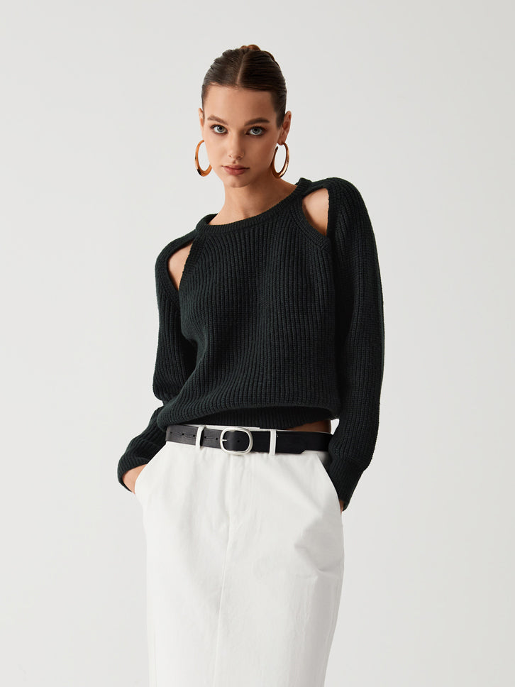 Pull Col "Keep Me Close" à Découpes