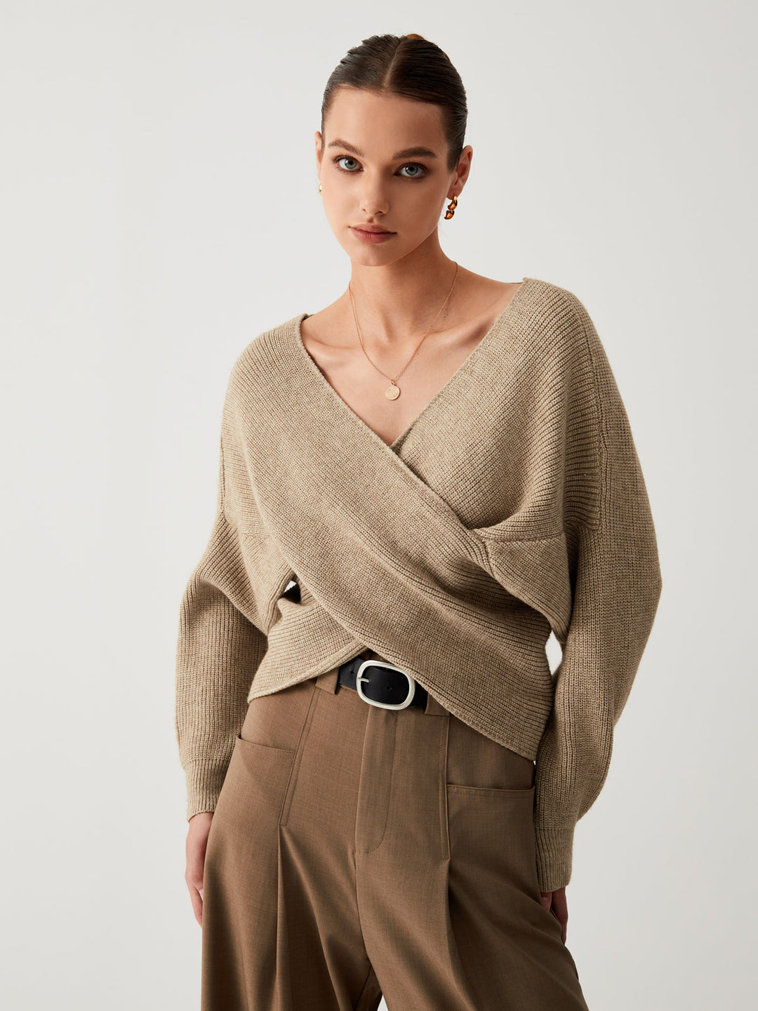 Pull Courte Cœur Croisé "Oversized"