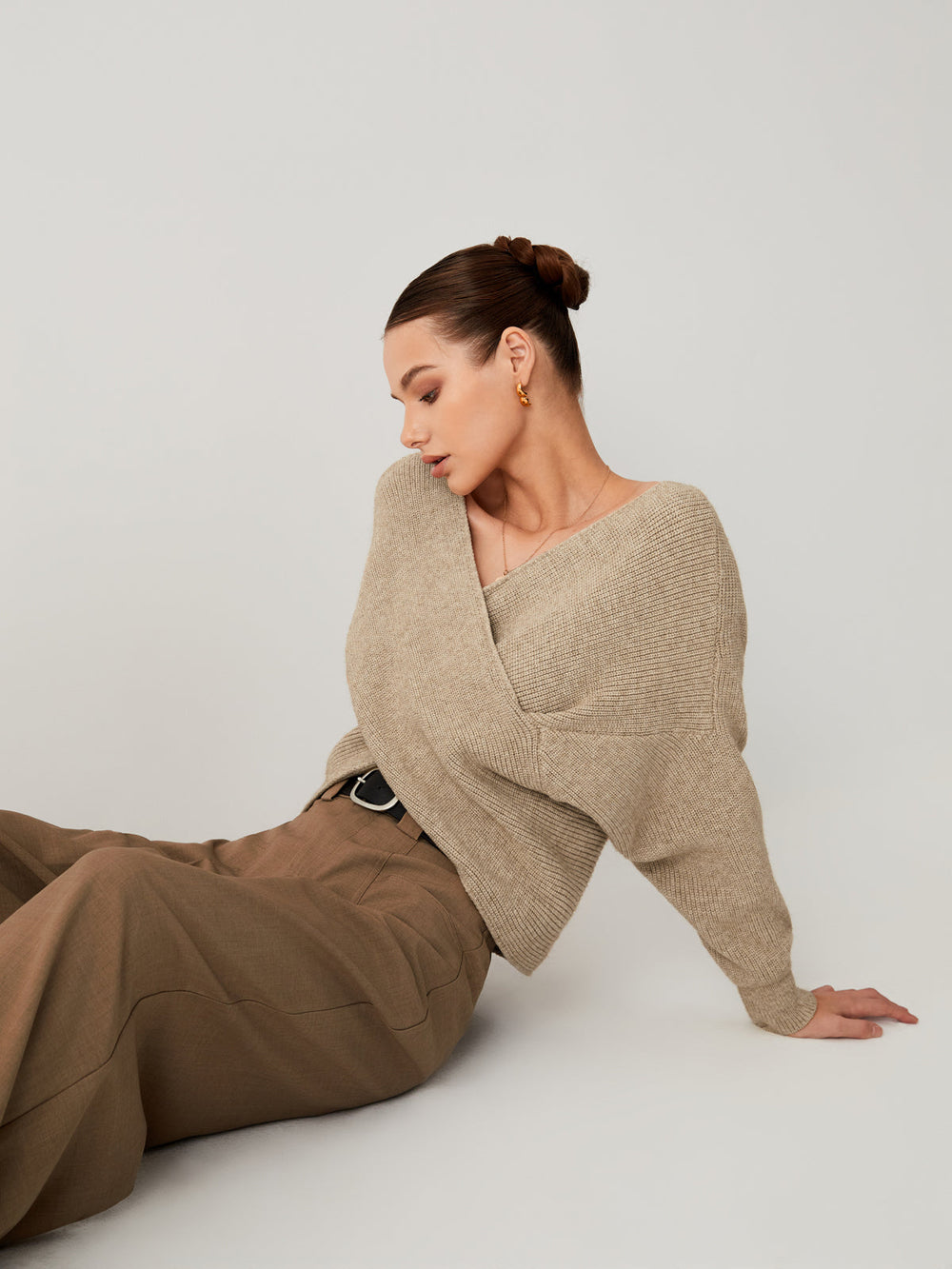 Pull Courte Cœur Croisé "Oversized"