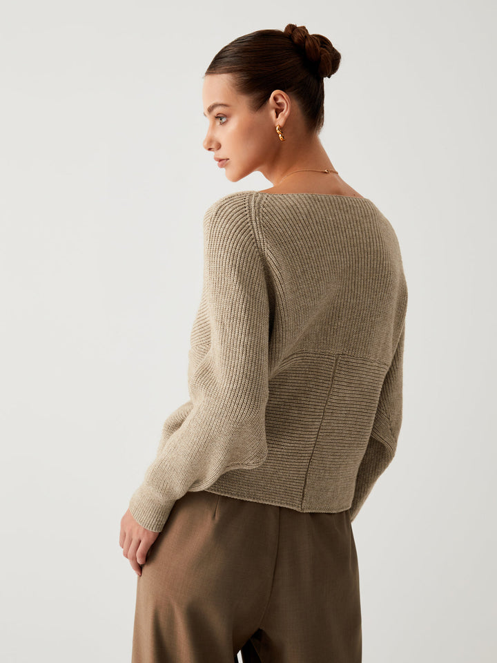 Pull Courte Cœur Croisé "Oversized"