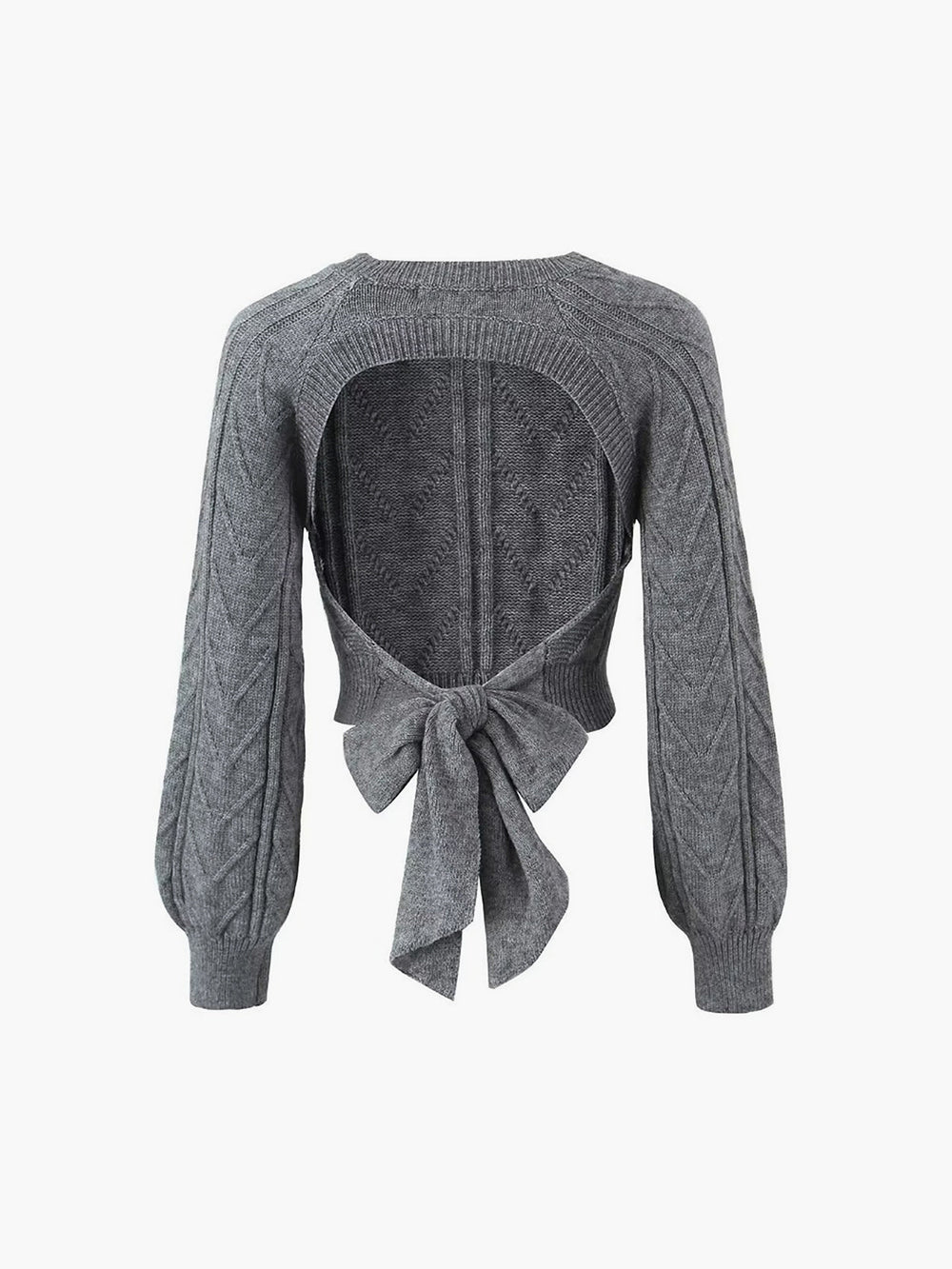 Pull en maille torsadée à nouer dans le dos