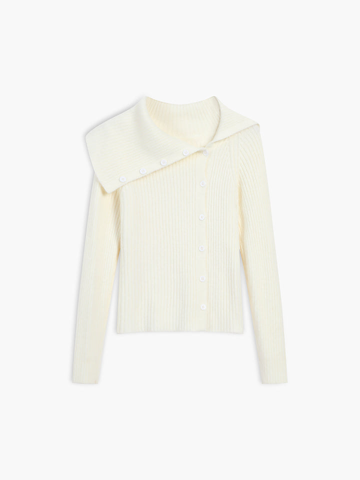 Pull Col Asymétrique Vanille
