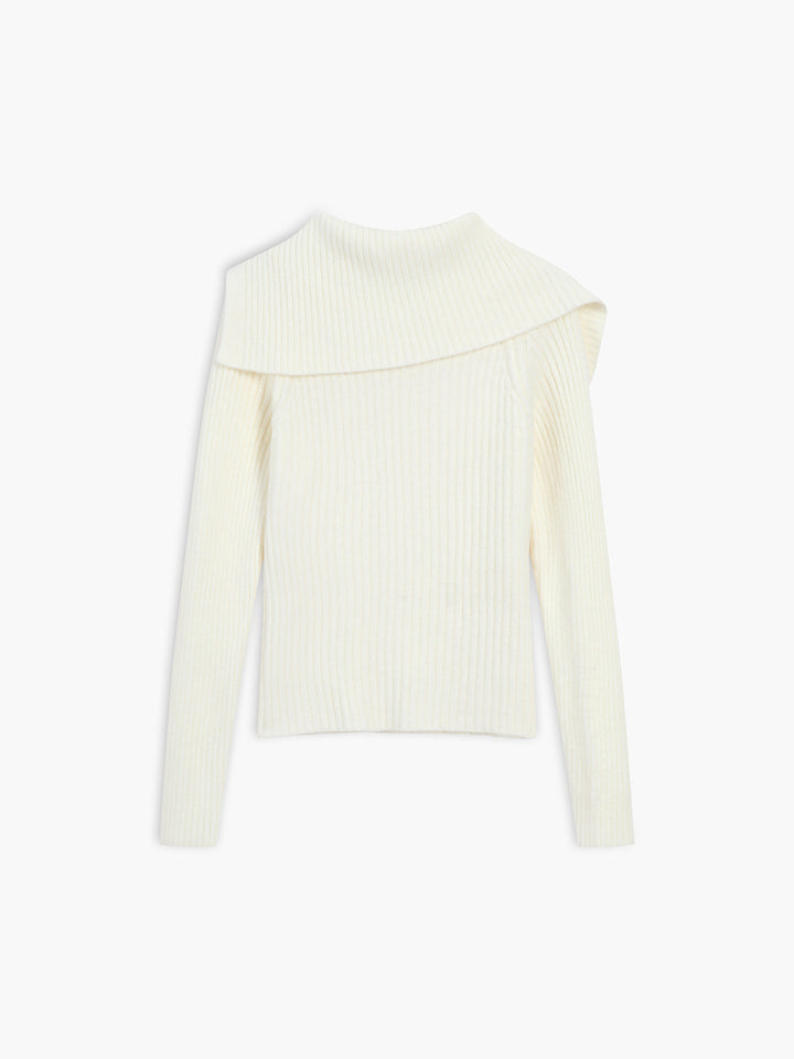 Pull Col Asymétrique Vanille