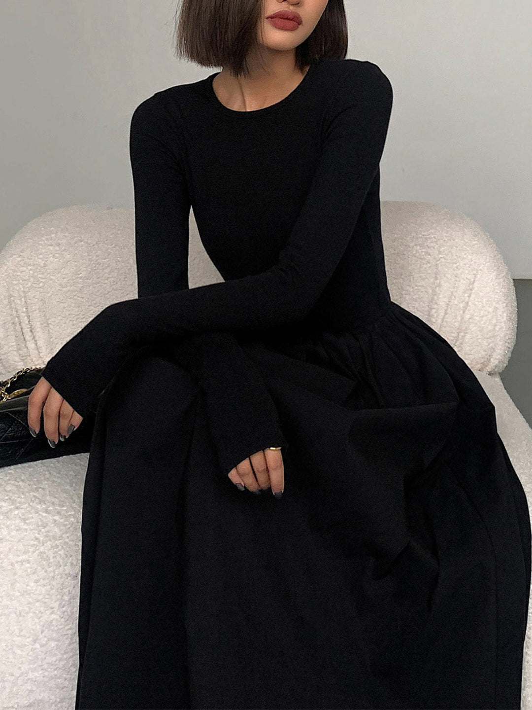 Robe Longue À Manches Longues Et Poches "Leisure"