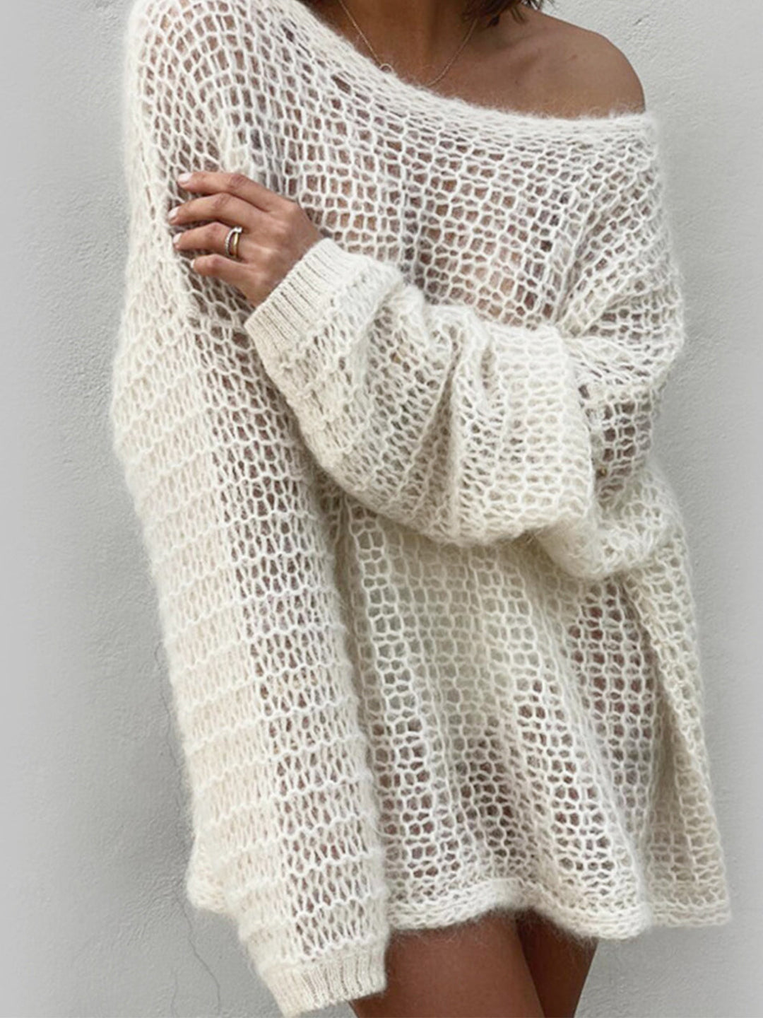Pull en maille oversize effet transparent