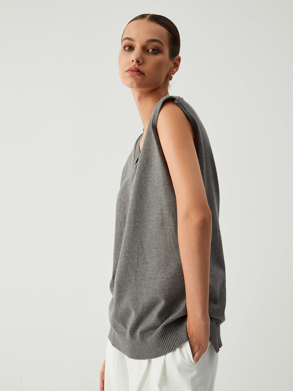 Gilet Pull Sans Manches "Elle est sans effort"