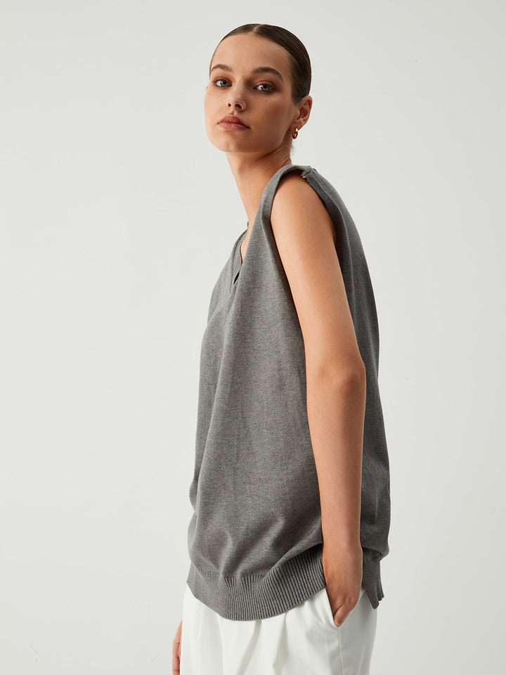 Gilet Pull Sans Manches "Elle est sans effort"