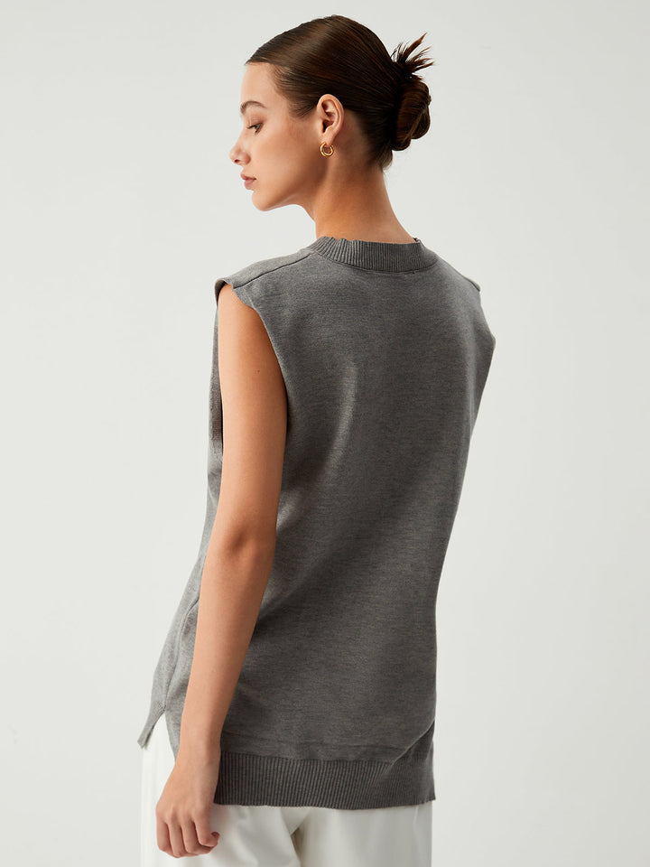 Gilet Pull Sans Manches "Elle est sans effort"