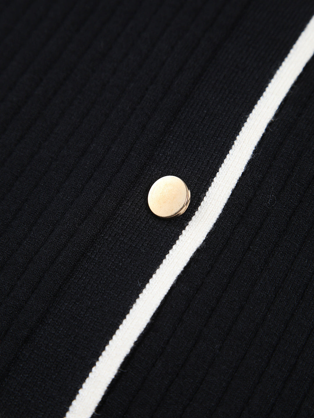 Robe Mi-longue en Tricot à Bordures Contrastées