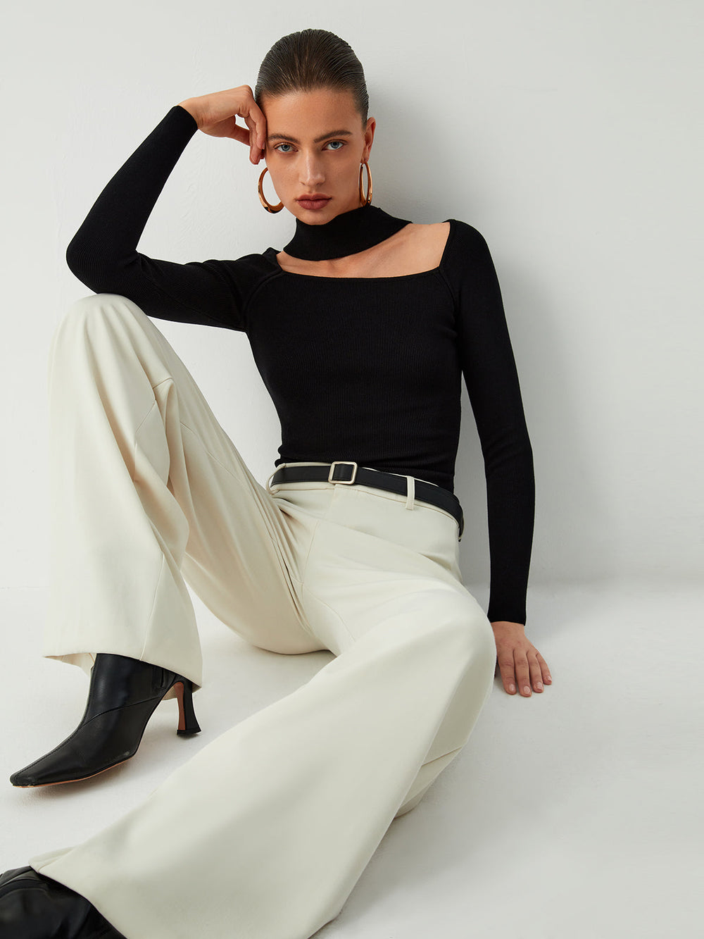 Combinaison Bodysuit à Manches Longues et Col Roulé pour Femme