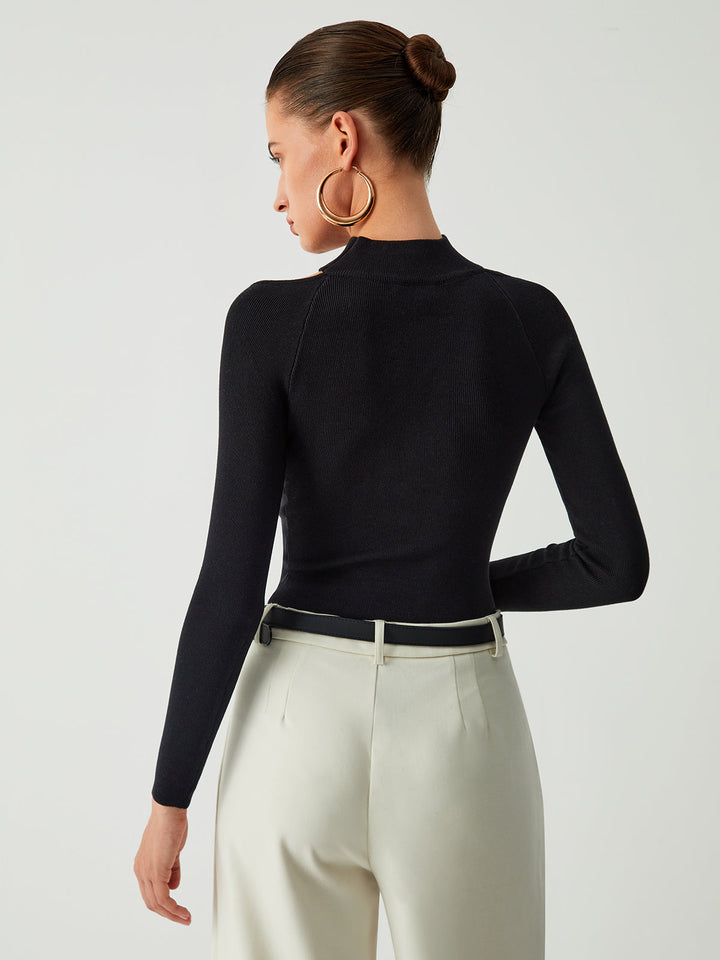 Combinaison Bodysuit à Manches Longues et Col Roulé pour Femme