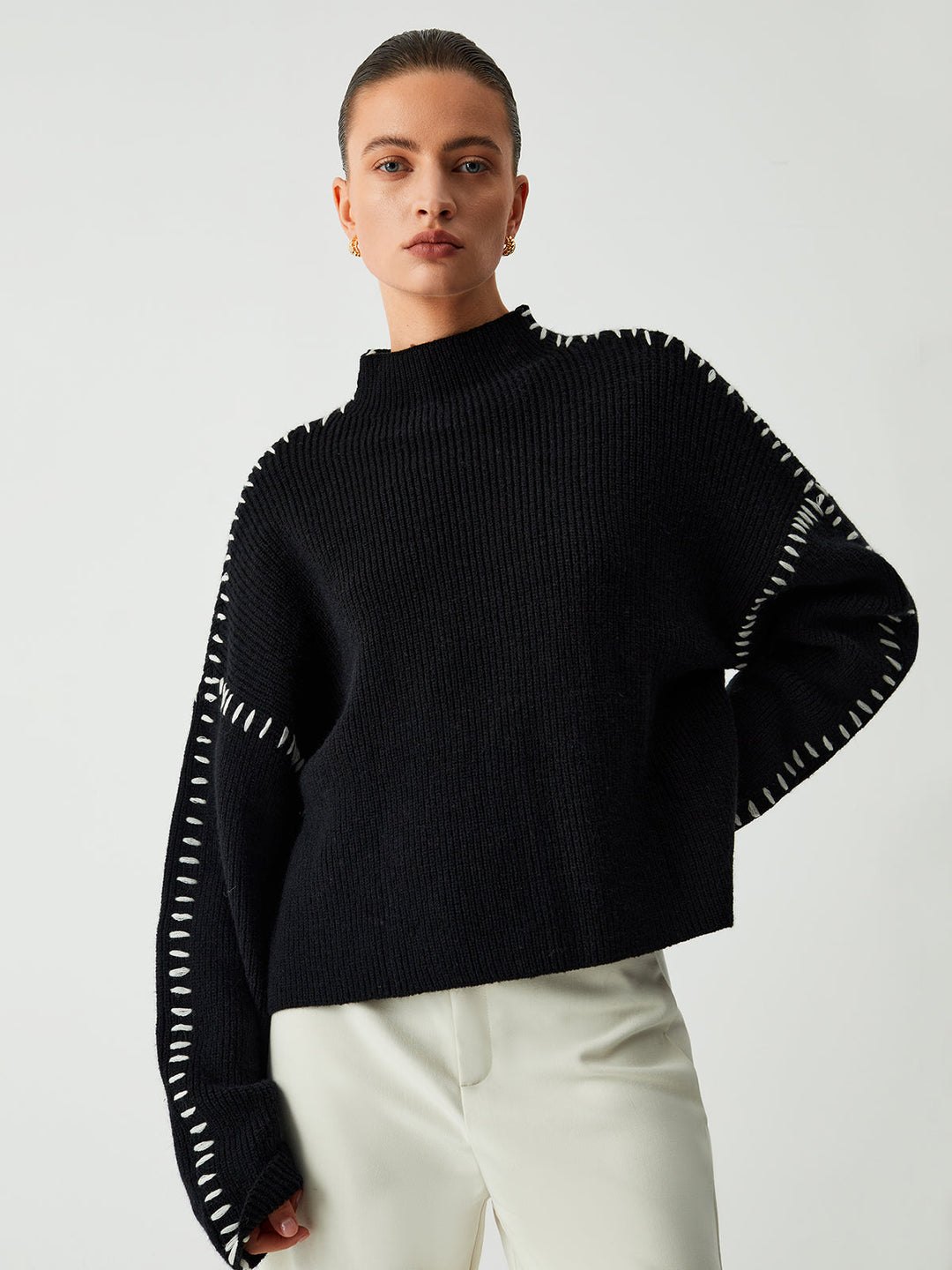 Sweater à col mock oversize Shift The Focus
