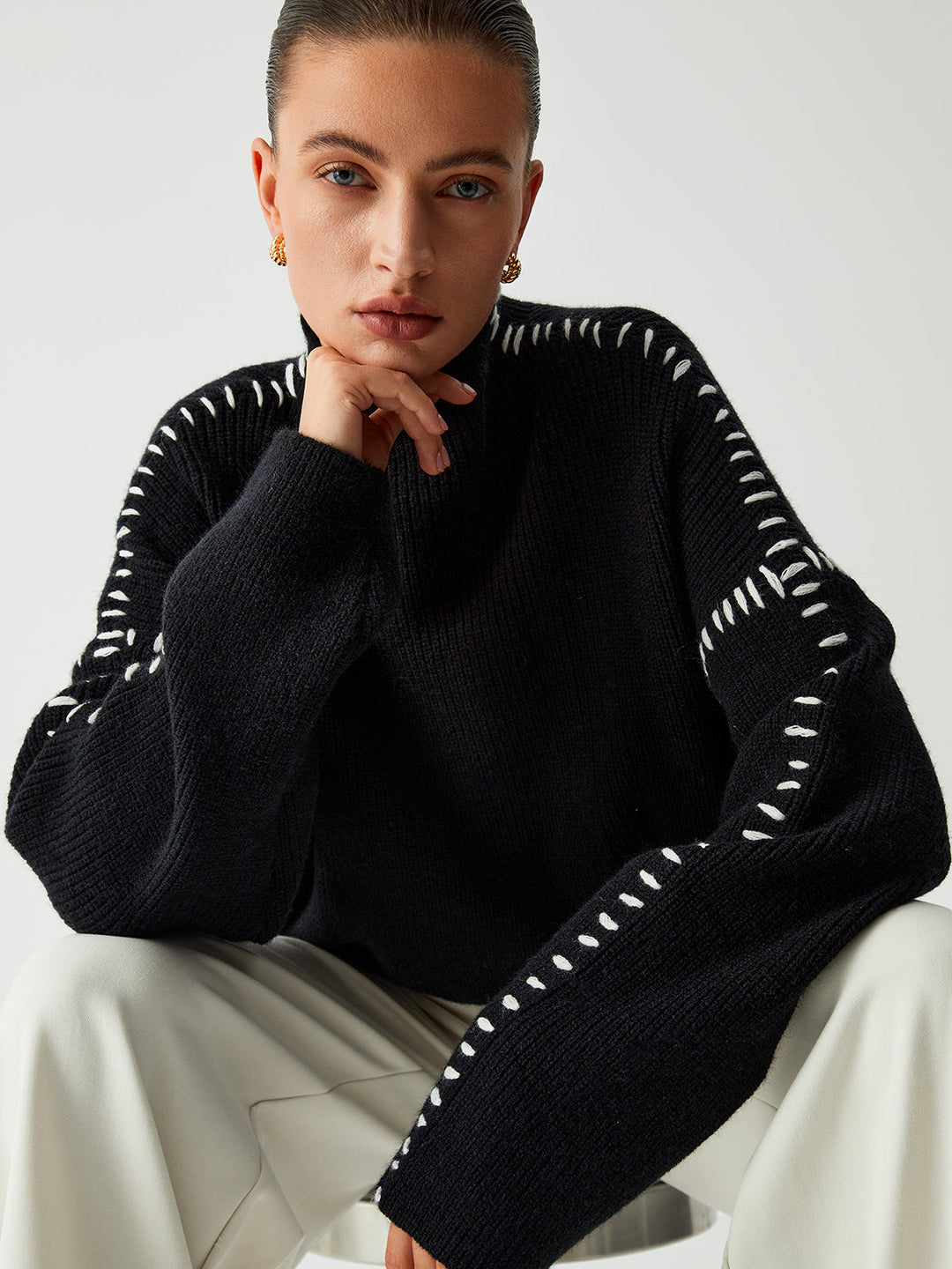 Sweater à col mock oversize Shift The Focus
