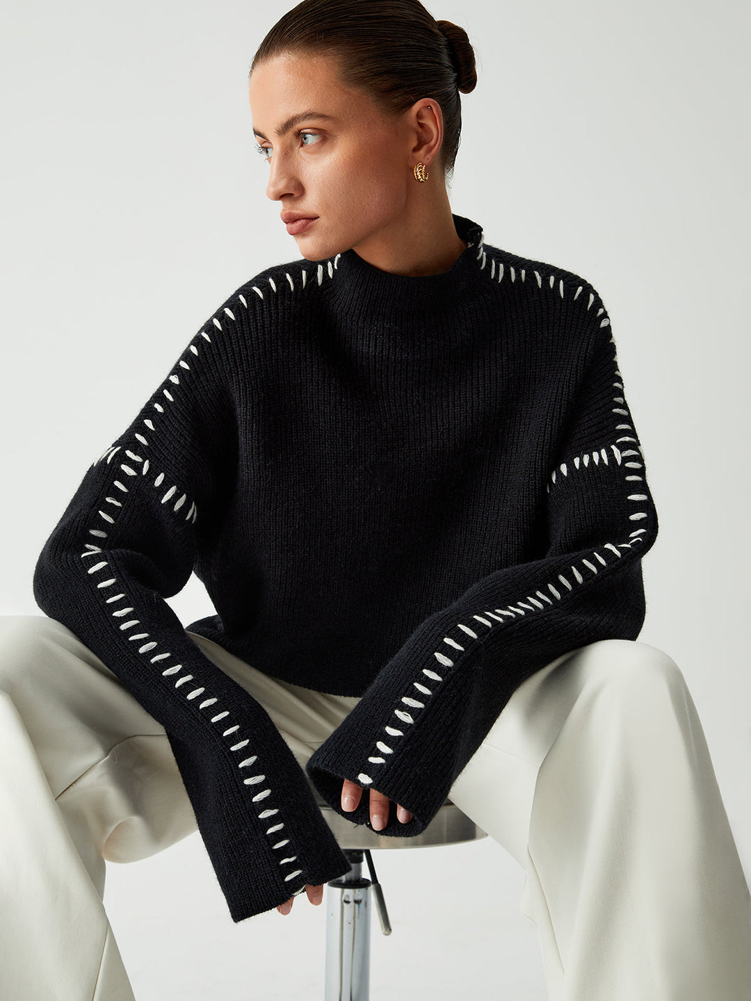 Sweater à col mock oversize Shift The Focus