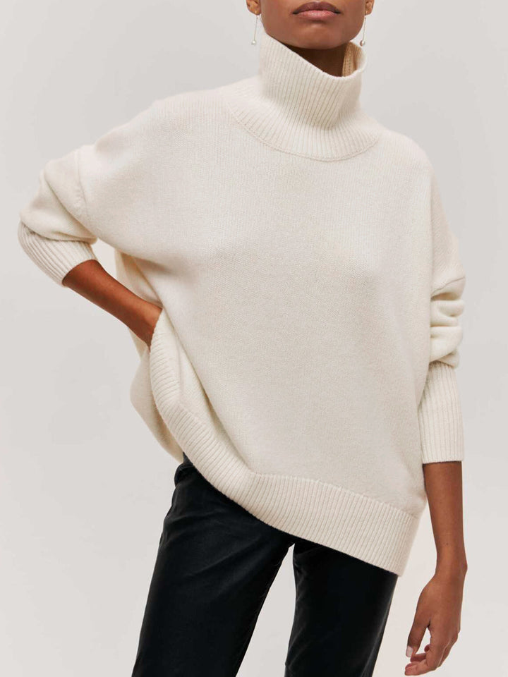 Pull Col en V Haut Léger en Tricot Doux