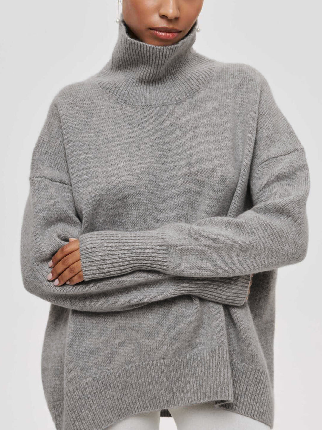 Pull Col en V Haut Léger en Tricot Doux