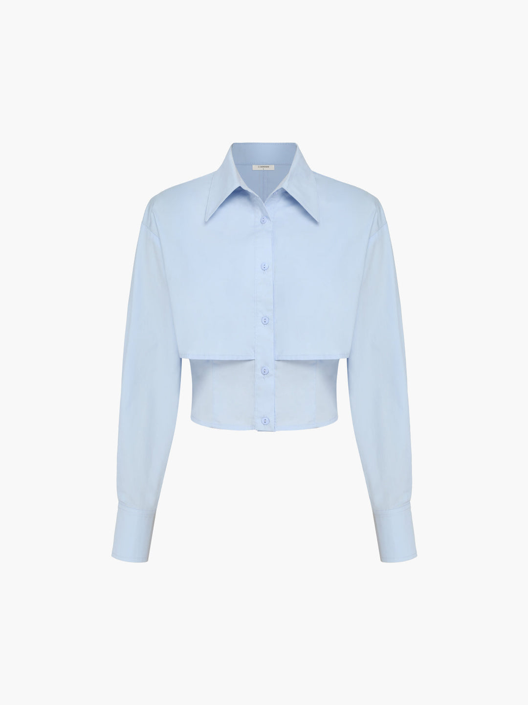 Chemise Courte Bébé Bleu Col Ouvert Double Épaisseur