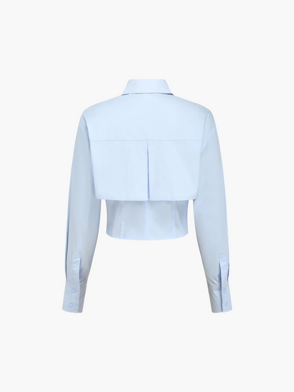 Chemise Courte Bébé Bleu Col Ouvert Double Épaisseur