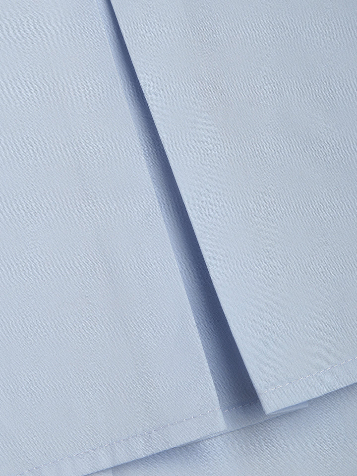Chemise Courte Bébé Bleu Col Ouvert Double Épaisseur