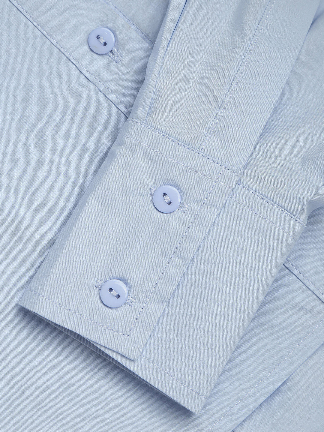 Chemise Courte Bébé Bleu Col Ouvert Double Épaisseur