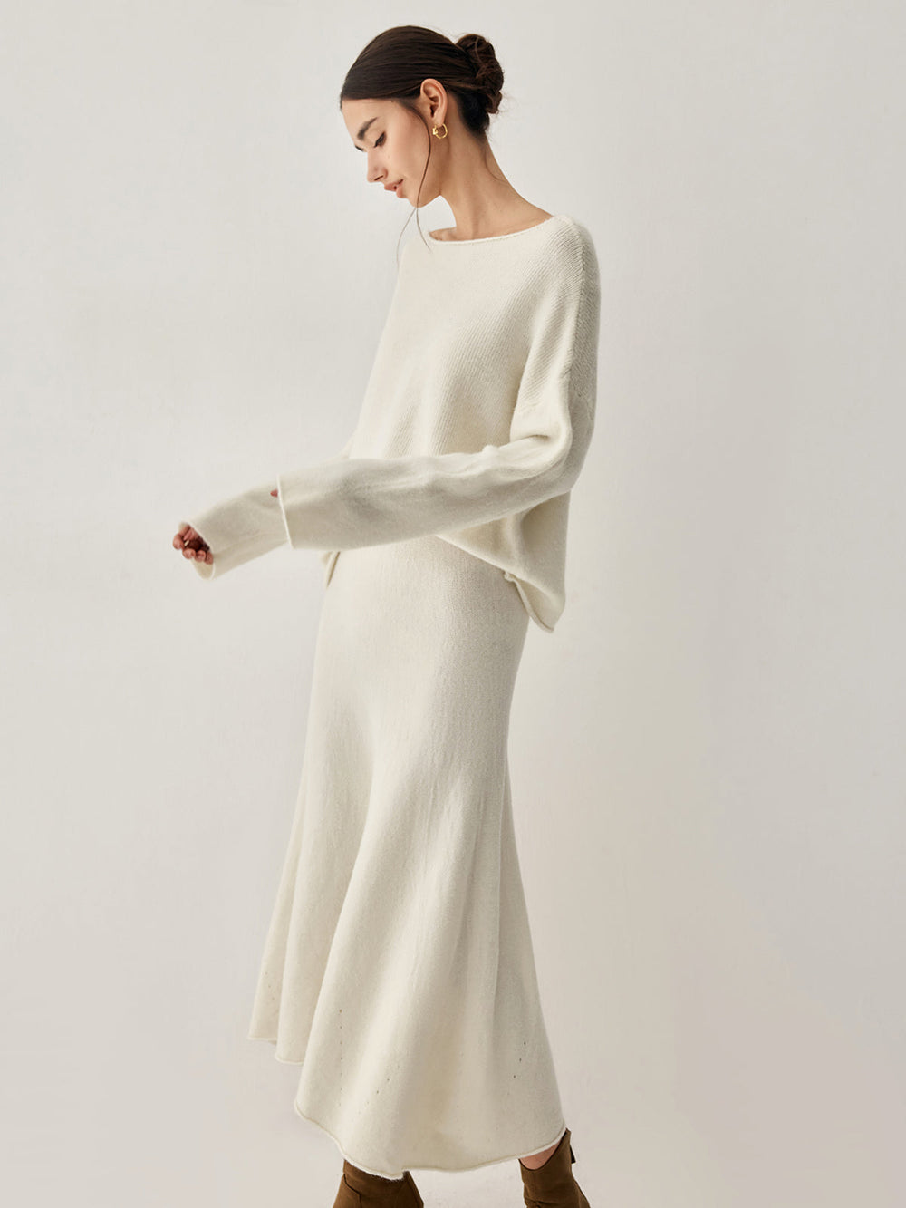 Ensemble Jupe Deux Pièces Pull Oversize