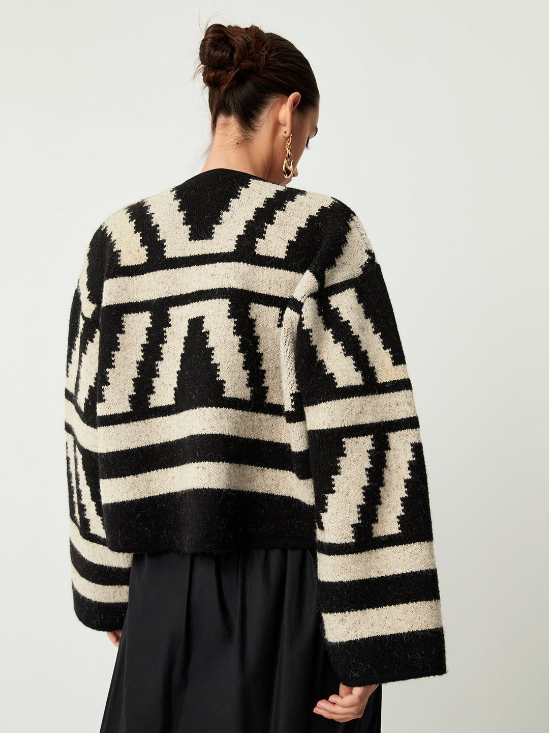 Cardigan Kimono à Imprimé Géométrique