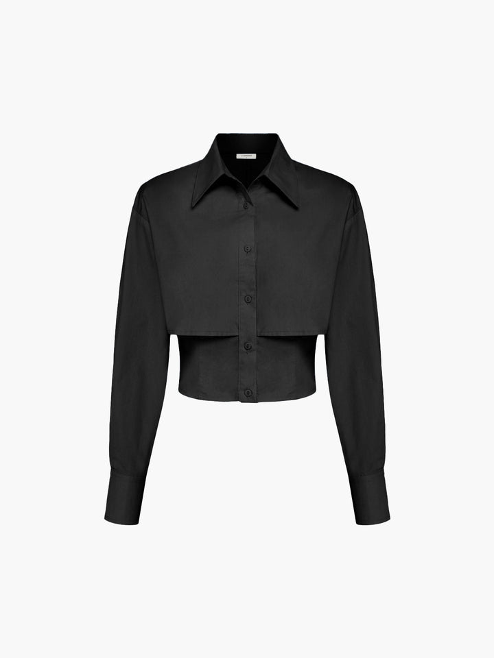 Chemise Courte Bébé Bleu Col Ouvert Double Épaisseur