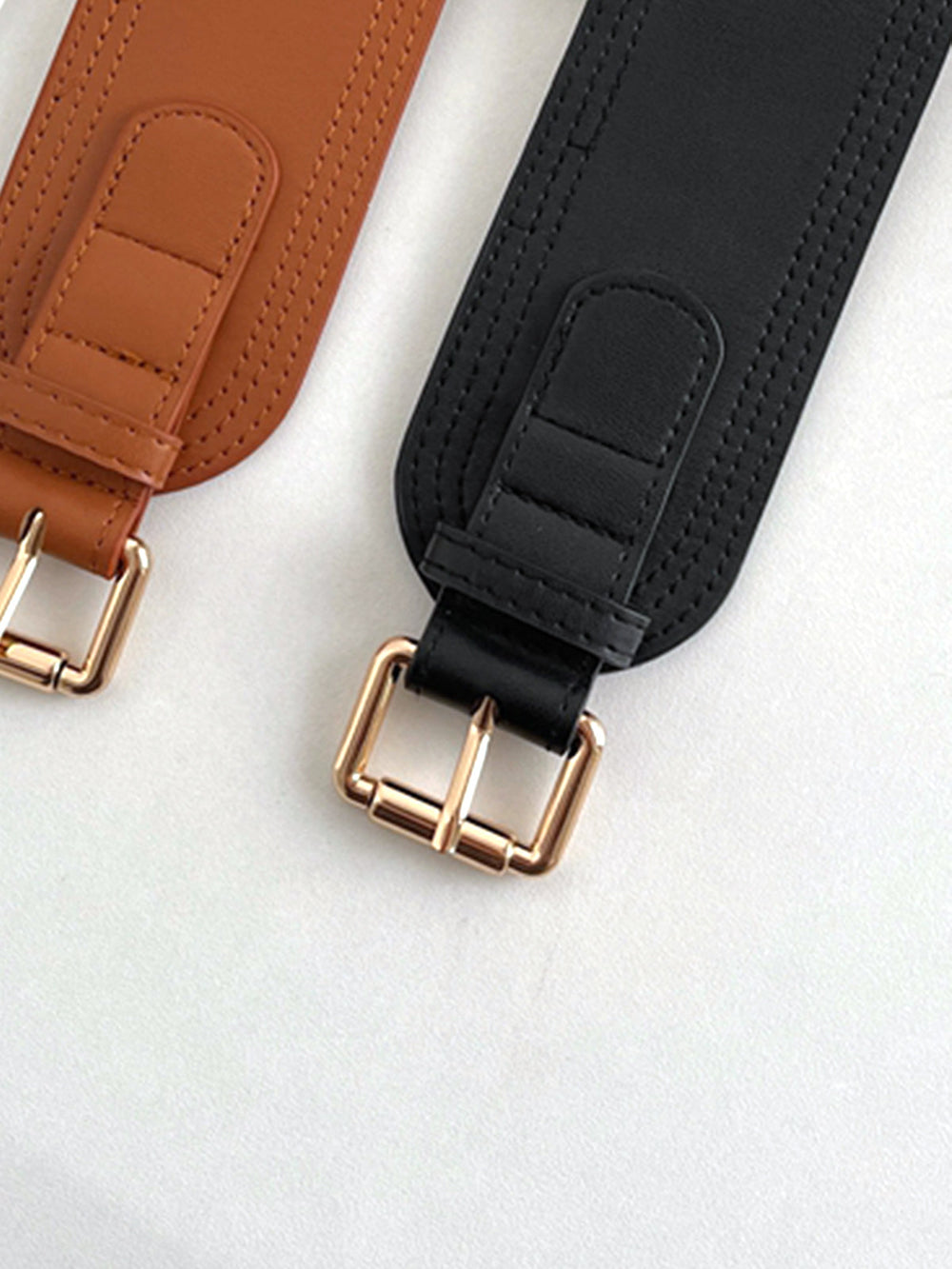 Ceinture Corset en Faux Cuir avec Boucle