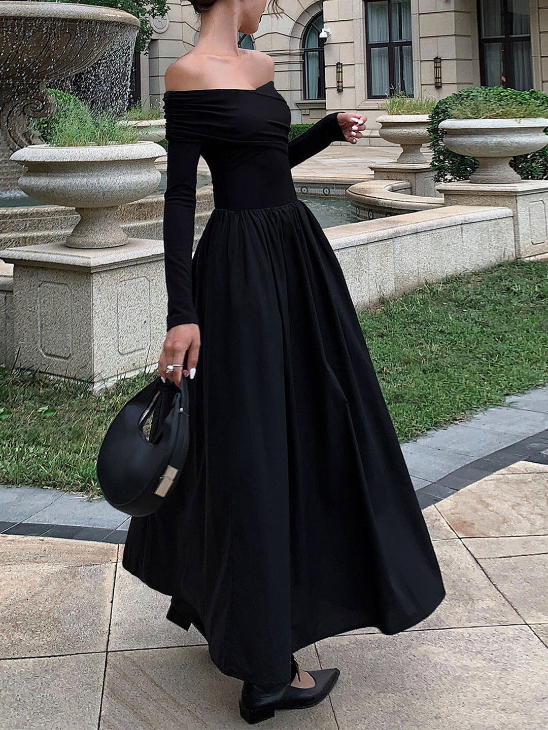 Robe Longue Col Off Shoulder et Criss Cross
