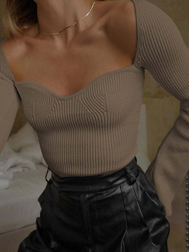 Haut en tricot à manches longues cœur d'amour