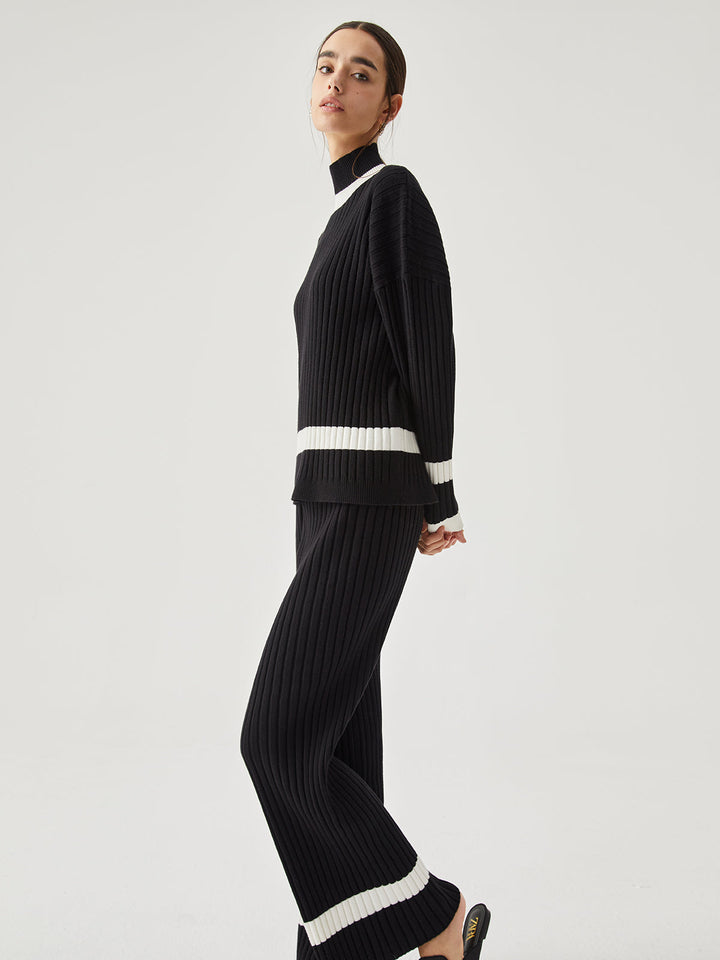 Pantalon de survêtement côtelé à bord contrastant