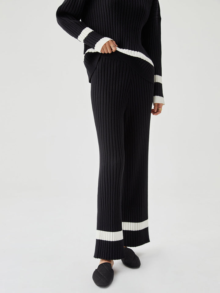 Pantalon de survêtement côtelé à bord contrastant
