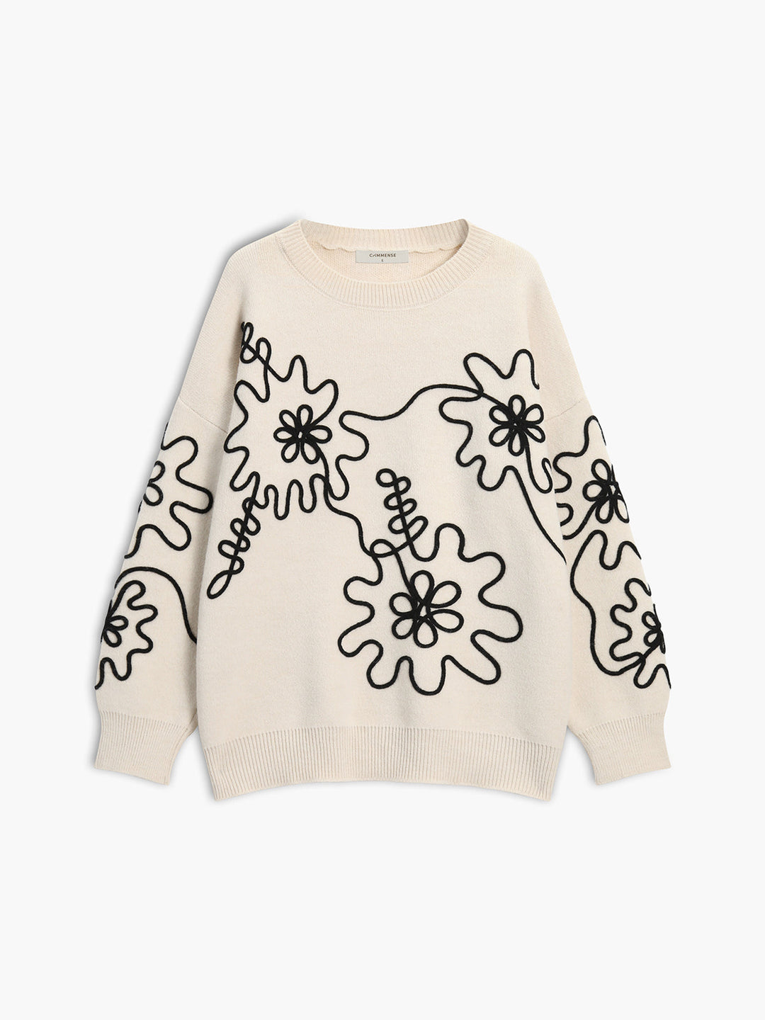 Pull Tricot Fleuri Oversize